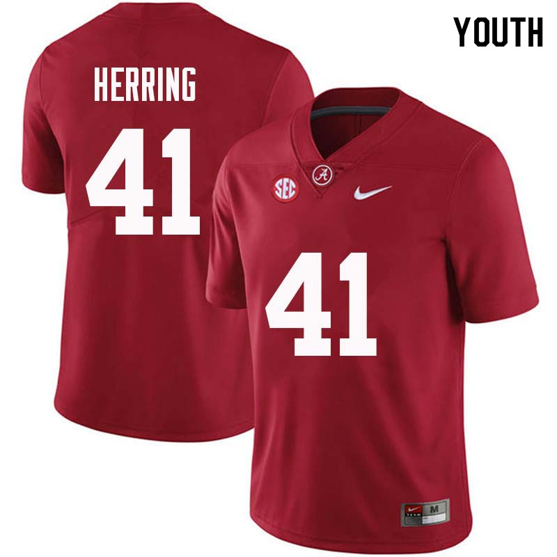 Youth #41 Chris Herring Alabama Crimson Tide College Football Jerseys Sale-Crimson
